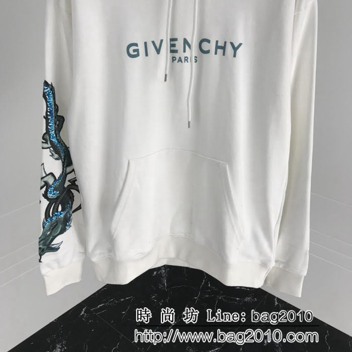 GVC紀梵希 18FW官網同步 魔蠍龍紋印花 純棉男款衛衣 ydi1627